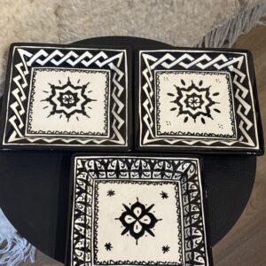 Bord vierkant zwart/wit